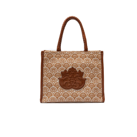 BOLSA MAXI TOTE SIRENA JACQUARD CAMEL