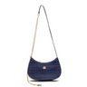 BOLSA SHOULDER FOREVER PEQUENA COURO CAIMAN COBALTO OURO