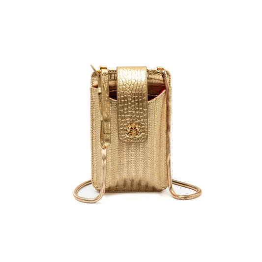 PHONE POUCH TIRACOLO EM PALHA GOLD