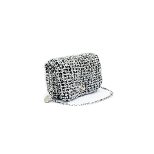BOLSA PUFFER TWEED LUREX PRATA