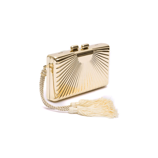 CLUTCH EM METAL ART DÉCO OURO