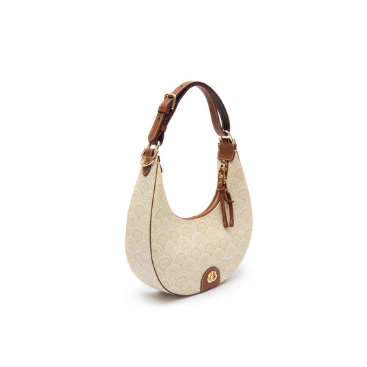 BOLSA HOBO SIRENA MONOGRAMA CANVAS CREME