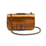 Mini Bolsa Anne Em Couro Natural NEW CROCO BRONZE ONIX