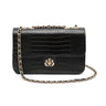 BOLSA ANNE JUMBO EM COURO NATURAL NEW CROCO PRETO OURO