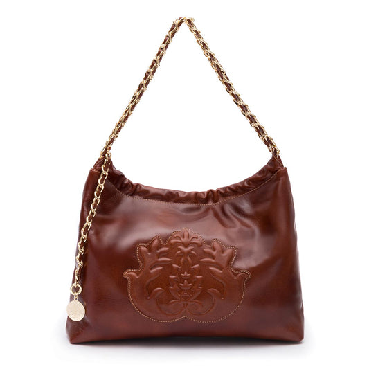 BOLSA DAYSE HOBO EM COURO ESTONADO PINHÃO