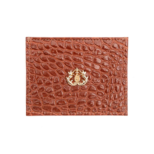 CARTEIRA COURO NEW CROCO BROWNIE