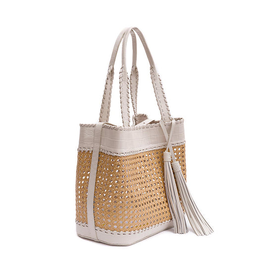 BOLSA TOTE PALHA SEXTAVADA GRANDE MAXI CROCO CHANTILLY