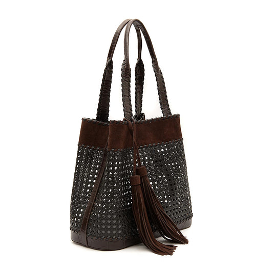 BOLSA TOTE PALHA SEXTAVADA GRANDE CAMURÇA CAFÉ