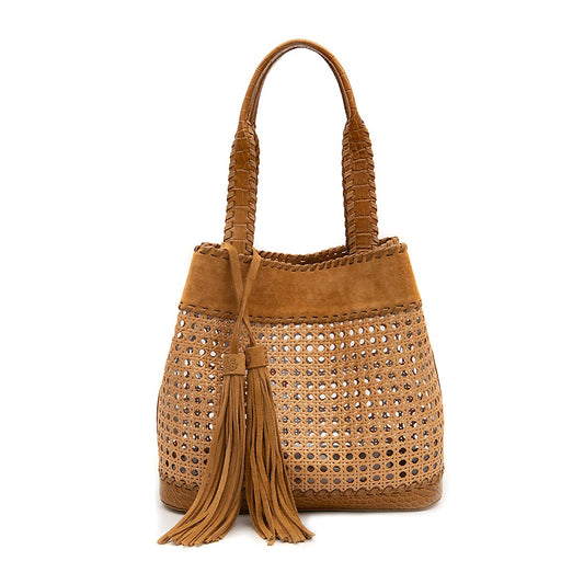 BOLSA TOTE PALHA SEXTVADA GRANDE CAMURÇA CAIMAN MEL