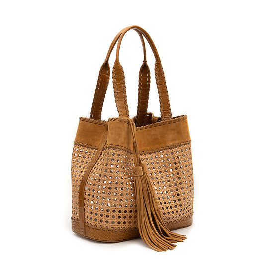 BOLSA TOTE PALHA SEXTVADA GRANDE CAMURÇA CAIMAN MEL