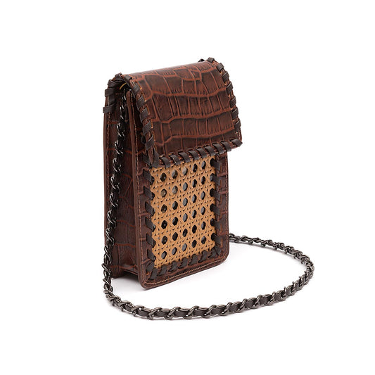 MINI POUCH PALHA SEXTAVADA MAXI CROCO PINHÃO