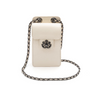 BOLSA POUCH ANNE COURO GLOSS VANILLA ONIX