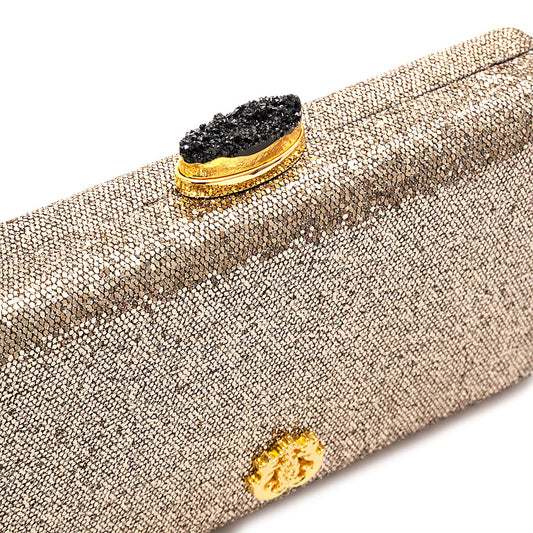 EVA CLUTCH BAG BRONZE CRYSTAL CLASP