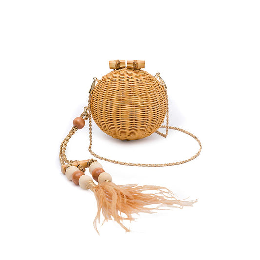 CLUTCH ESFERA RATTAN NATURAL