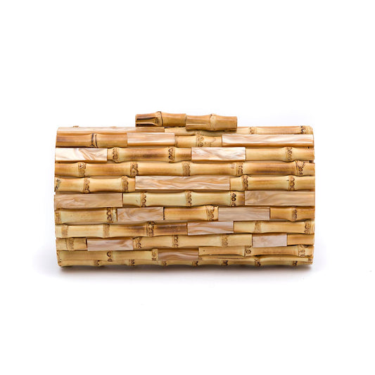 CLUTCH BAGUETE BAMBU E MADREPÉROLA