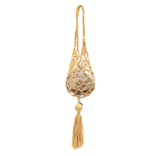 BOLSA MAXI ESFERA ARCHÉ RAFIA CREME PRATA