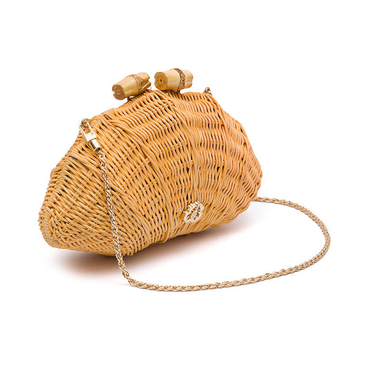 CLUTCH CONCHA AYLA RATTAN NATURAL
