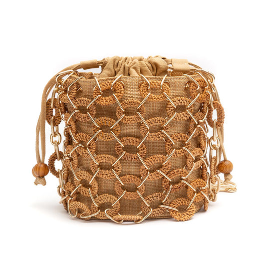 BOLSA BUCKET LARA RATTAN NATURAL