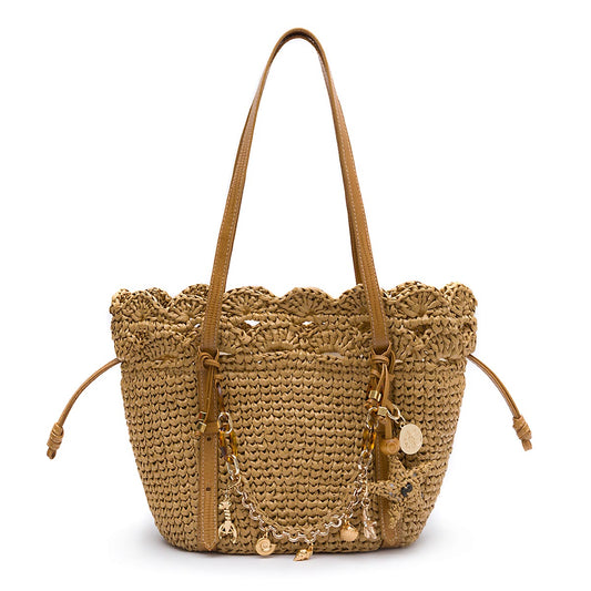BOLSA TOTE CROCHÊ BASKET LIZARD SELA GRANDE NATURAL