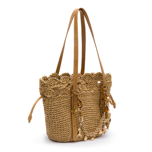 BOLSA TOTE CROCHÊ BASKET LIZARD SELA GRANDE NATURAL