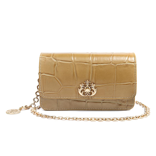 Bolsa Carteira com Corrente Transversal Forever Caiman Azeite
