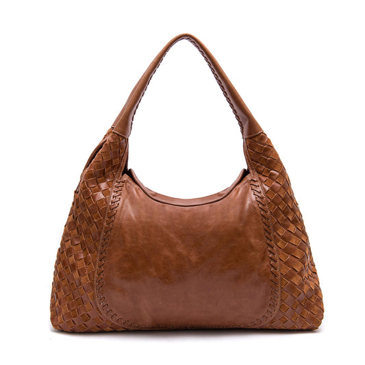 BOLSA HOBO ÍSIS WOVEN MAXI COURO TRESSÊ PECAN