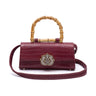 BOLSA TOP HANDLE EAST WEST NEW PEQUENA COURO CROCO BURGUNDY