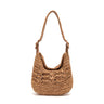 BOLSA HOBO OPHELIA LATTE MEDIA RAFIA ARGILA CAFE LEITE