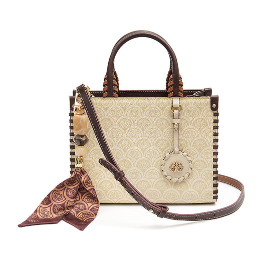 BOLSA TOTE SIRENA MINI MONOGRAMA CANVAS CREME