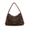 BOLSA SHOULDER POUCH DE RÁFIA CAFÉ
