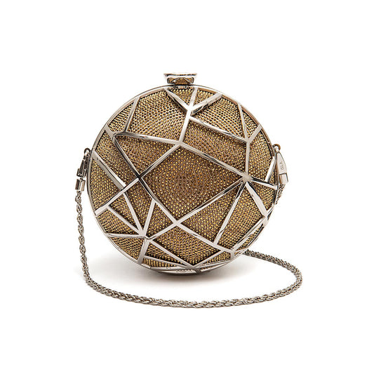 CLUTCH ESFERA DE CRISTAIS COM CADE OURO