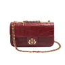 BOLSA ANNE EM COURO CAIMAM CARMIM OURO