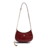 BOLSA FOREVER SHOULDER BAG COURO CAIMAN CARMIM OURO