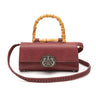 BOLSA TOP HANDLE EAST WEST PEQUENA COURO CAVIAR CHERRY