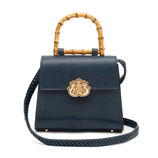 BOLSA TOP HANDLE MÉDIA CAVIAR NOITE