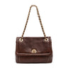DAHLIA FLAP BAG LEATHER PINE NUT GOLD