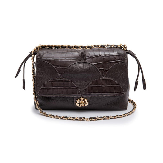 MAREA PATCH SCALE FLAP ESPRESSO BAG