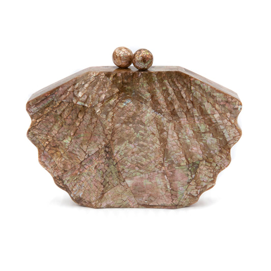 BOLSA MADREPÉROLA EM FORMATO CONCHA FURTA ROSE