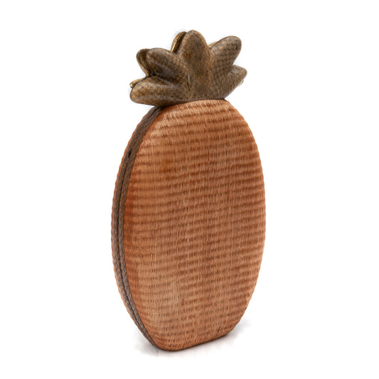 BOLSA CLUTCH DE ABACAXI RÁFIA