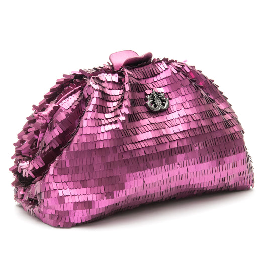 Mini Pouch em Paetê PINK Matte