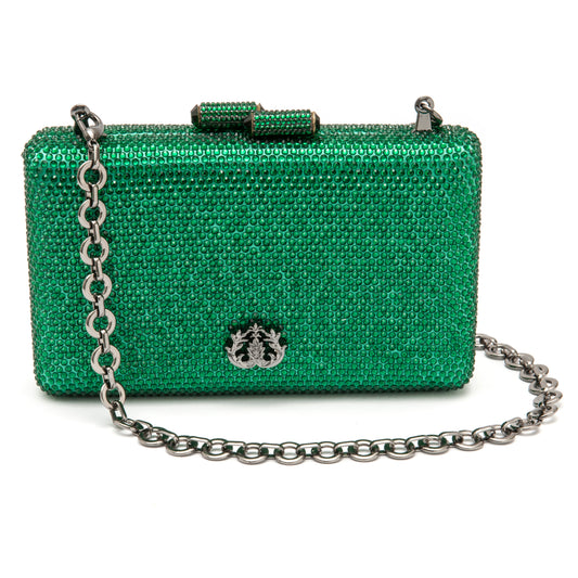BOLSA CLUTCH EVA EM CRISTAIS VERDE