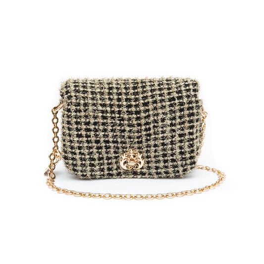 Bolsa Puffer Tweed Lurex Ouro