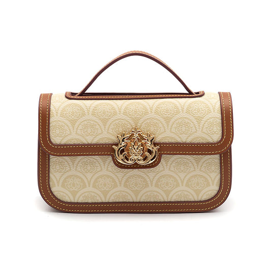BOLSA BAGUETE TRANSVERSAL SIRENA MONOGRAMA CANVAS CREME