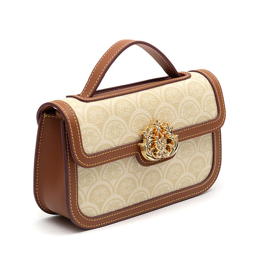 BOLSA BAGUETE TRANSVERSAL SIRENA MONOGRAMA CANVAS CREME