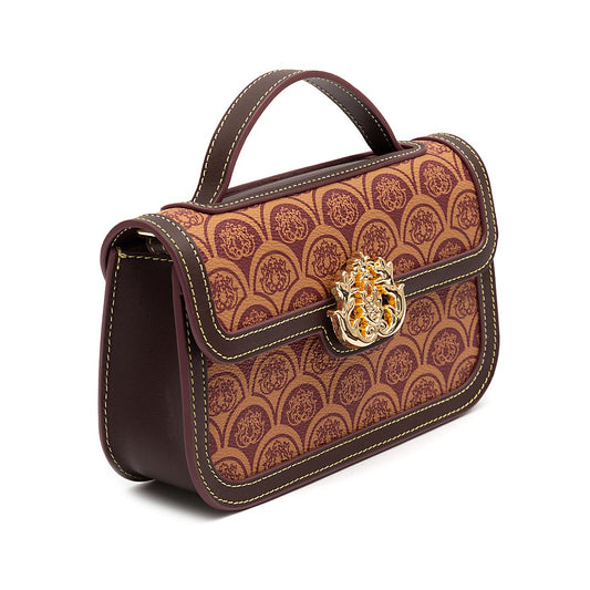 BOLSA BAGUETE TRANSVERSAL SIRENA MONOGRAMA CANVAS CARAMELO