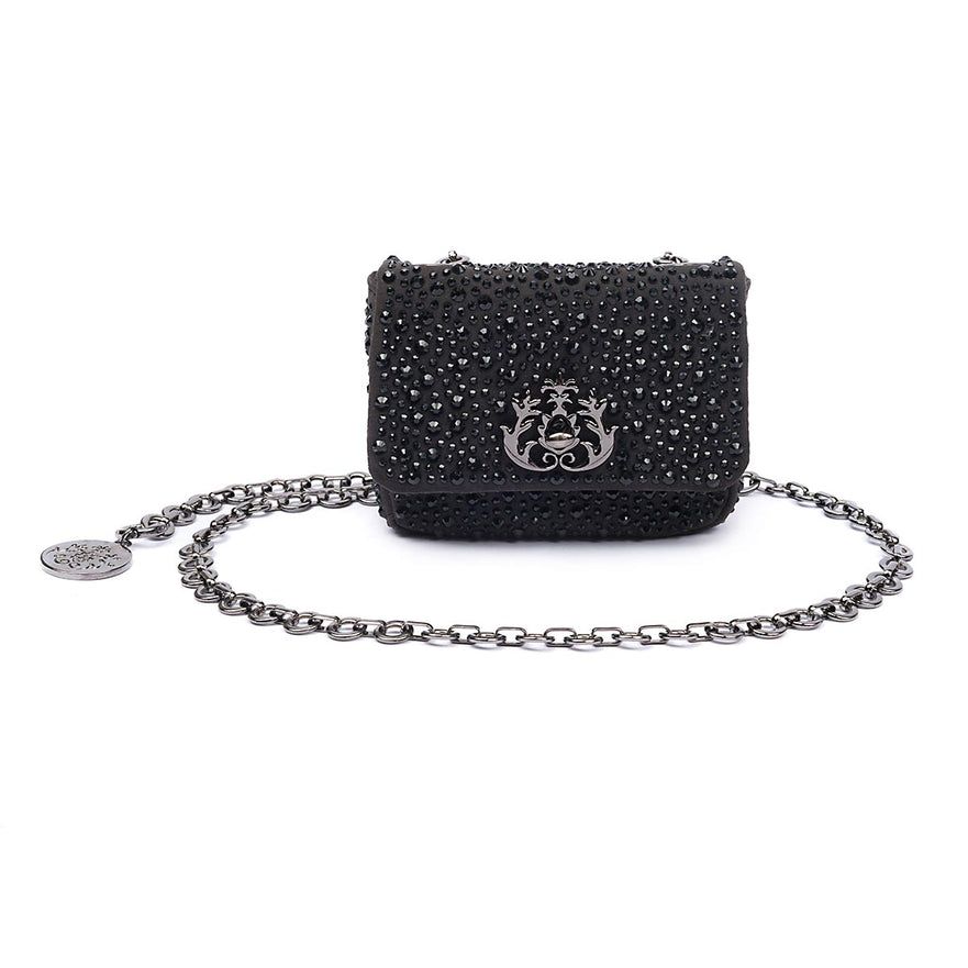 Nano Bolsa Em Cristais Jolie Preto