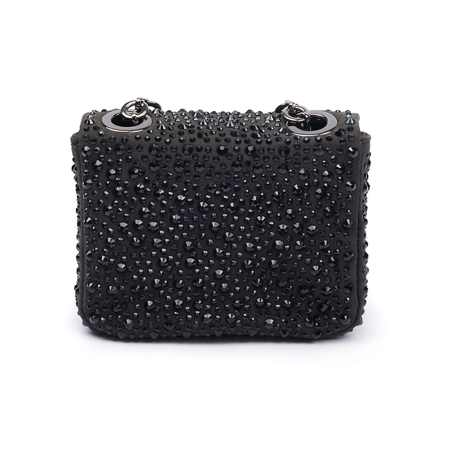 Nano Bolsa Em Cristais Jolie Preto