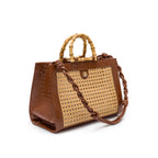 BOLSA DIANA MAXI EM COURO MAXI CROCO PINHÃO