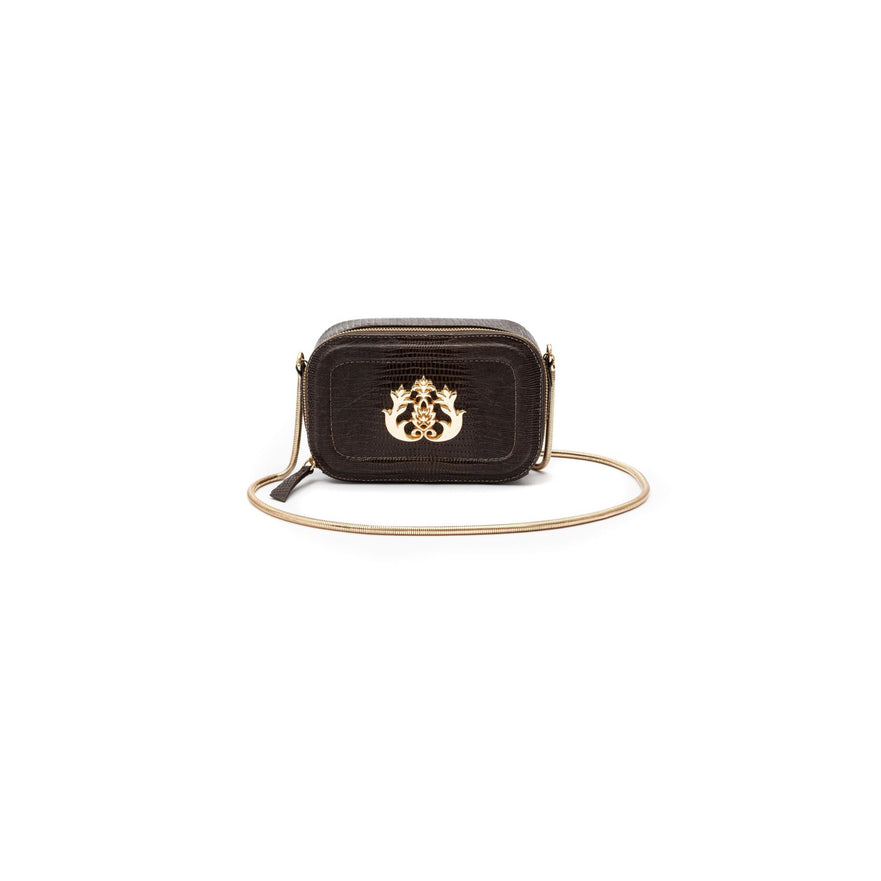 BOLSA DANCE EM COURO LIZARD