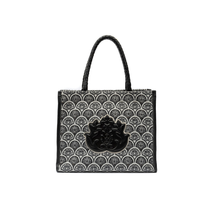 BOLSA MAXI TOTE SIRENA JACQUARD PRETO